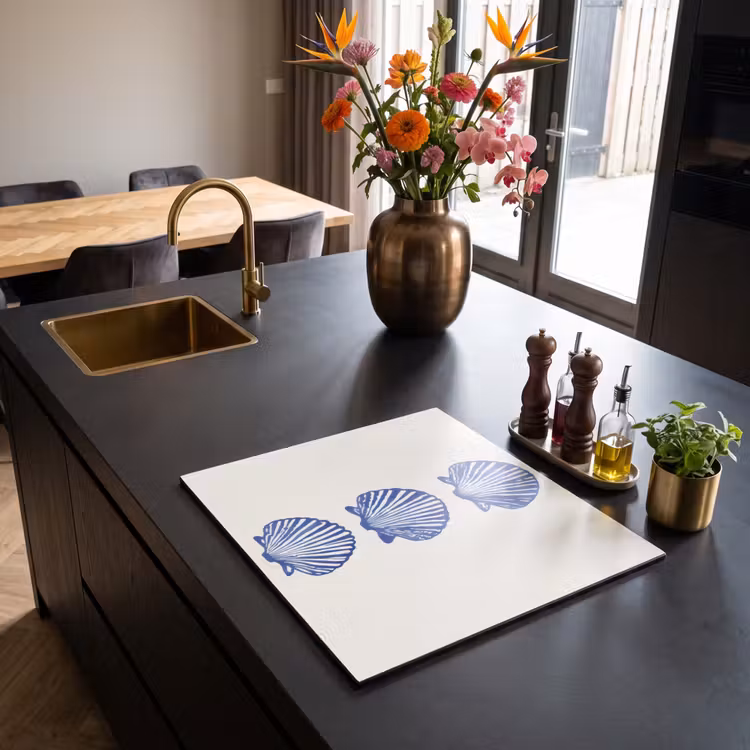 Inductie beschermer - Schelpen - Blauw - Patroon — 2