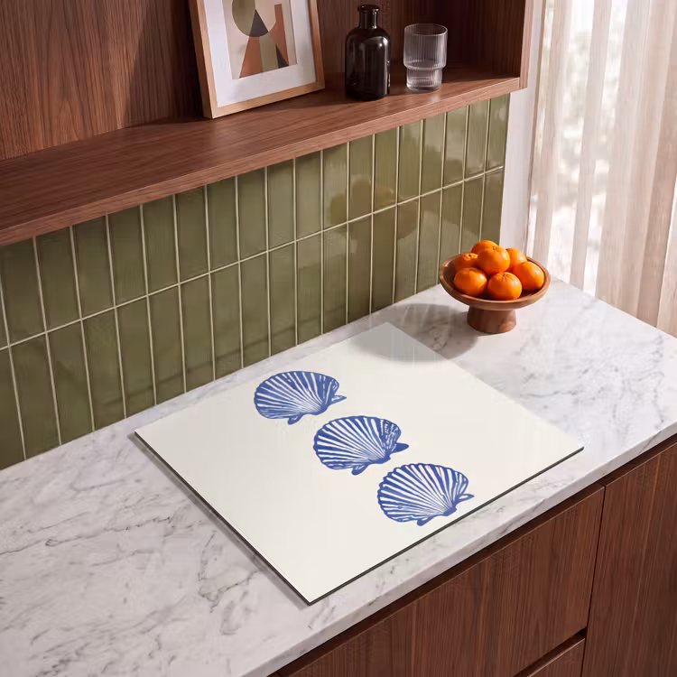 Inductie beschermer - Schelpen - Blauw - Patroon — 4