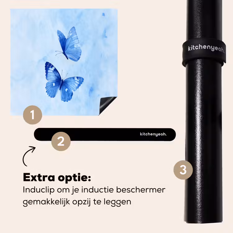 Inductie beschermer - Vlinders - Sierlijk - Blauw — 8