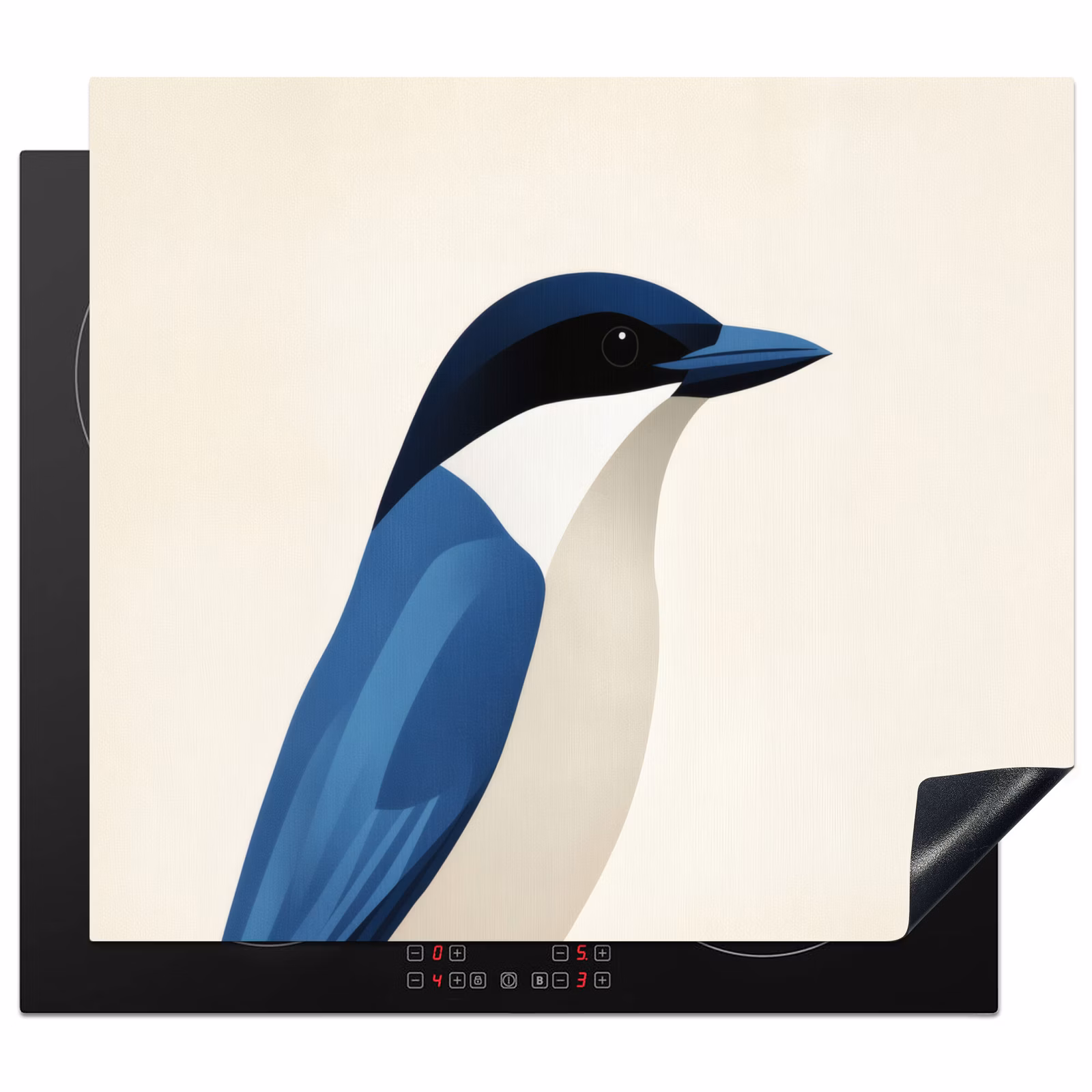 Inductie beschermer - Illustratie - Blauw - Vogel — 1