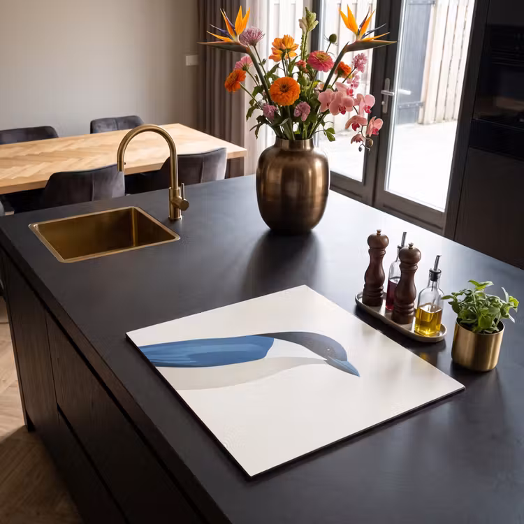 Inductie beschermer - Illustratie - Blauw - Vogel — 2