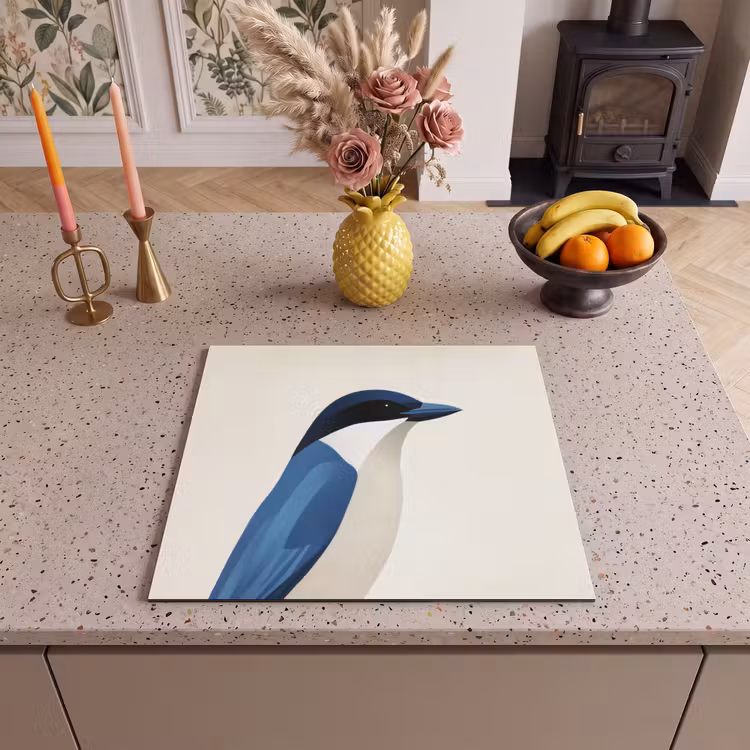 Inductie beschermer - Illustratie - Blauw - Vogel — 3