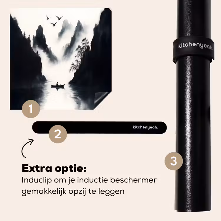 Inductie beschermer - Roeiboot - Mistig - Bergen - Vogels — 8