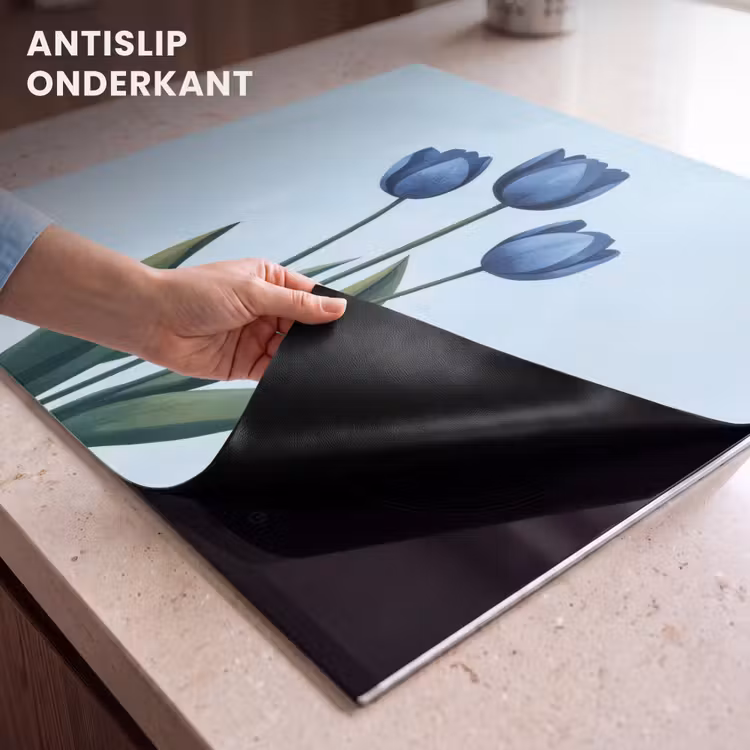 Inductie beschermer - Tulpen - Blauw - Bladeren — 6