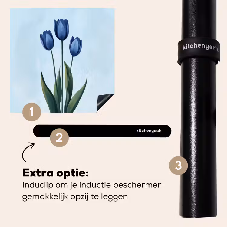 Inductie beschermer - Tulpen - Blauw - Bladeren — 8