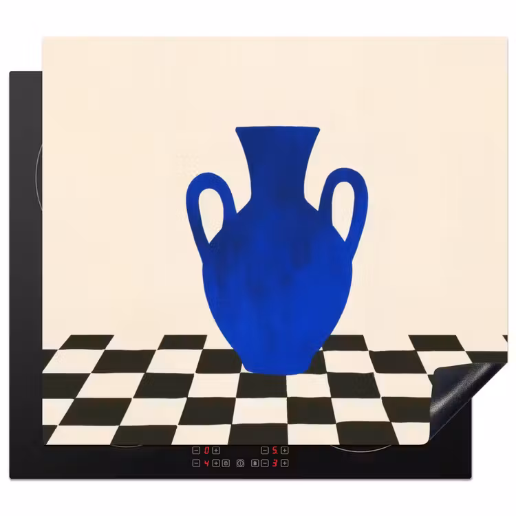 Inductie beschermer - Vaas - Blauw - Geblokt - Modern — 1