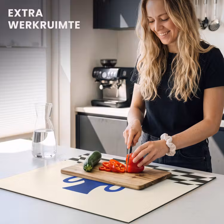 Inductie beschermer - Vaas - Blauw - Geblokt - Modern — 5