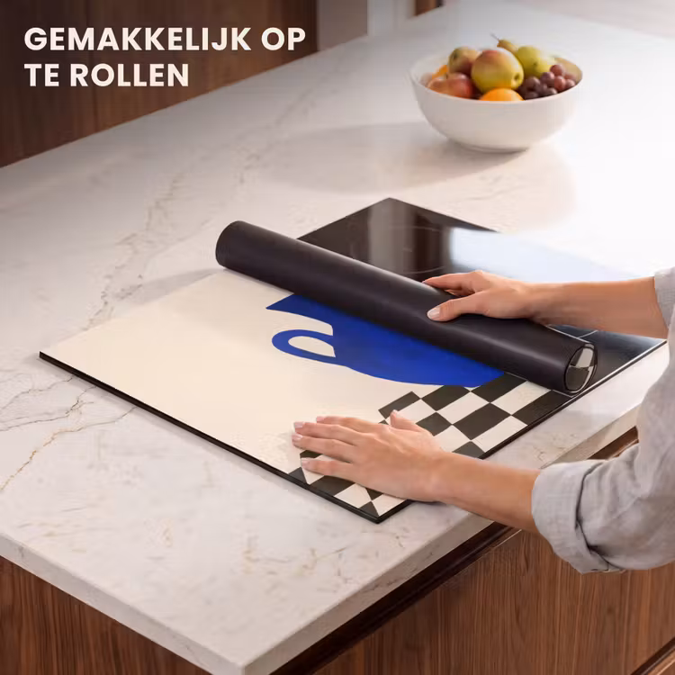Inductie beschermer - Vaas - Blauw - Geblokt - Modern — 7