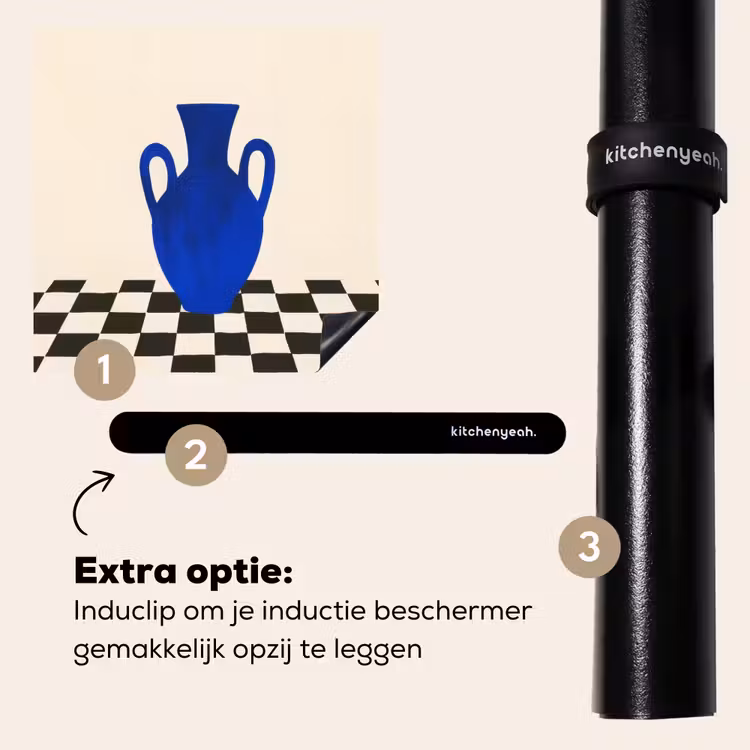 Inductie beschermer - Vaas - Blauw - Geblokt - Modern — 8