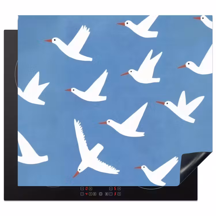 Inductie beschermer - Vogels - Wit - Patroon — 1