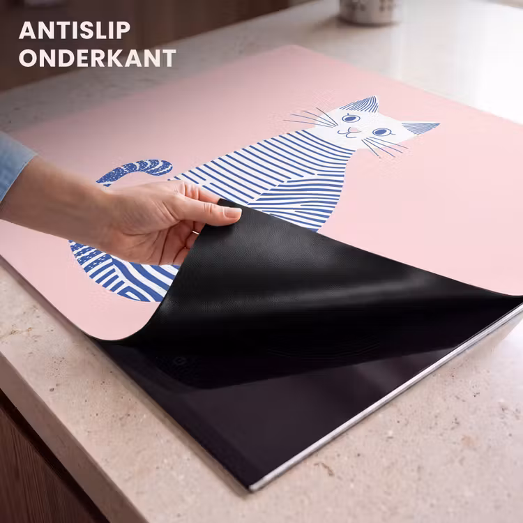 Inductie beschermer - Kat - Illustratie - Minimalistisch - Roze — 6