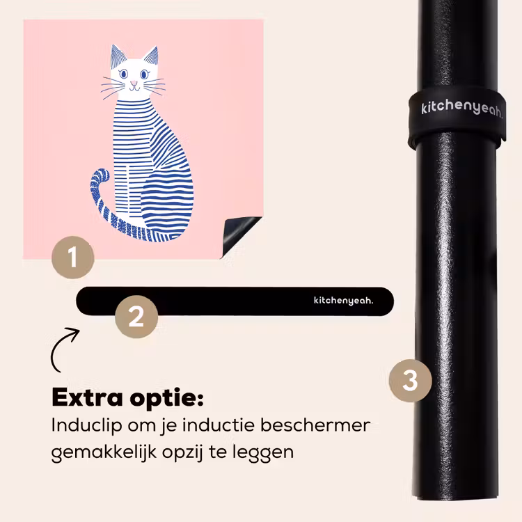 Inductie beschermer - Kat - Illustratie - Minimalistisch - Roze — 8