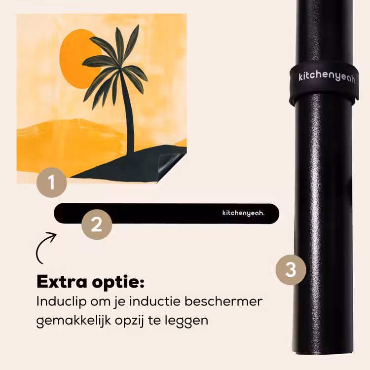 Inductie beschermer - Illustratie - Palmboom - Zon - Heuvels — 8