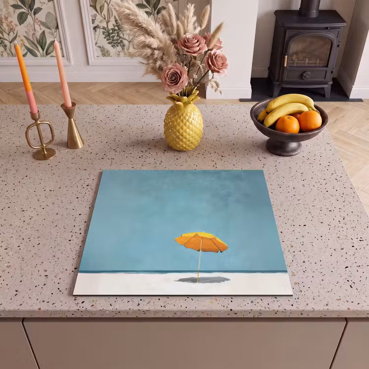 Inductie beschermer - Parasol - Geel - Strand - Zee — 3