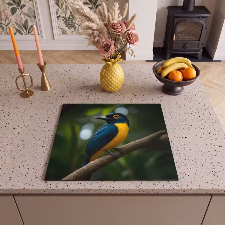 Inductie beschermer - Vogel - Tak - Geel - Bladeren — 3