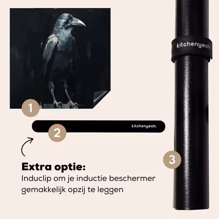 Inductie beschermer - Raaf - Vogels - Zwart — 8