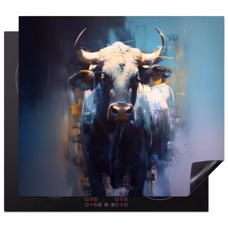 Inductie beschermer - Stier - Zwart - Abstract - Horens — 1