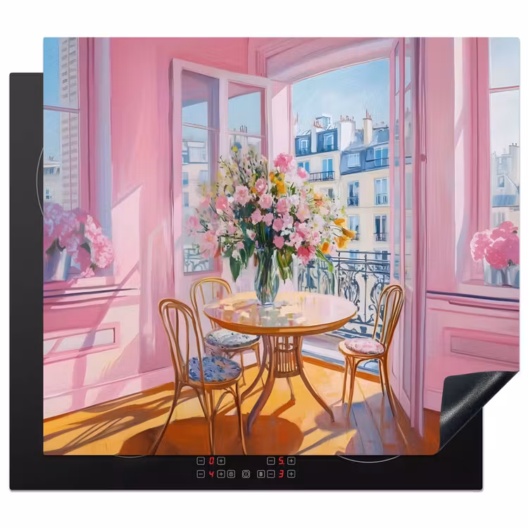 Inductie beschermer - Pink - City - Bloemen — 1