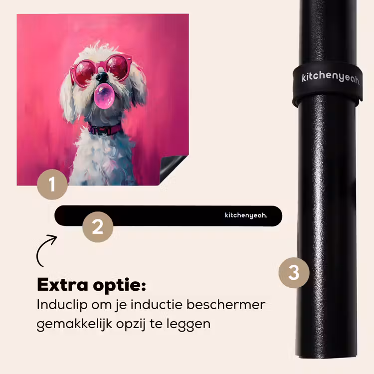Inductie beschermer - Pink - Hond - Bubbel — 8