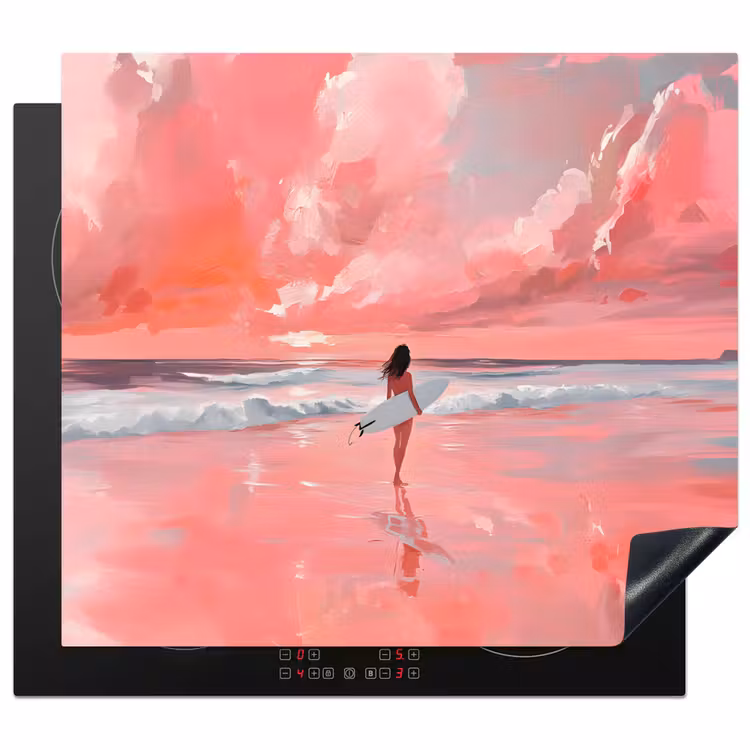 Inductie beschermer - Roze - Surfen - Zee — 1