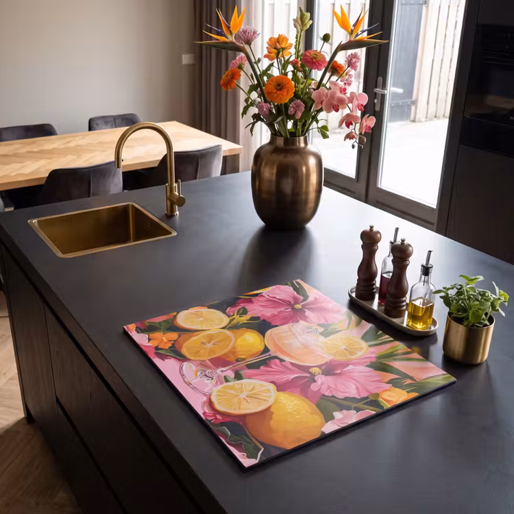 Inductie beschermer - Drink - Bloemen - Yellow — 2