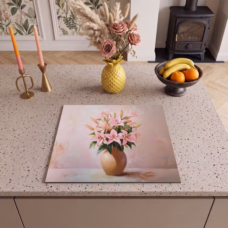Inductie beschermer - Vaas - Bloemen - Roze — 3