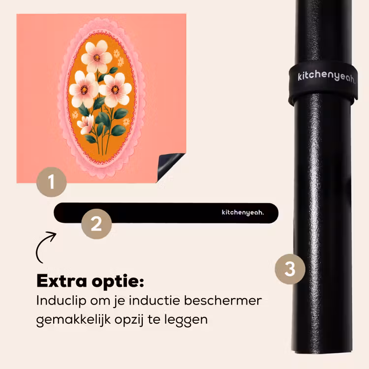 Inductie beschermer - Illustratie - Bloemen - Rand - Roze — 8