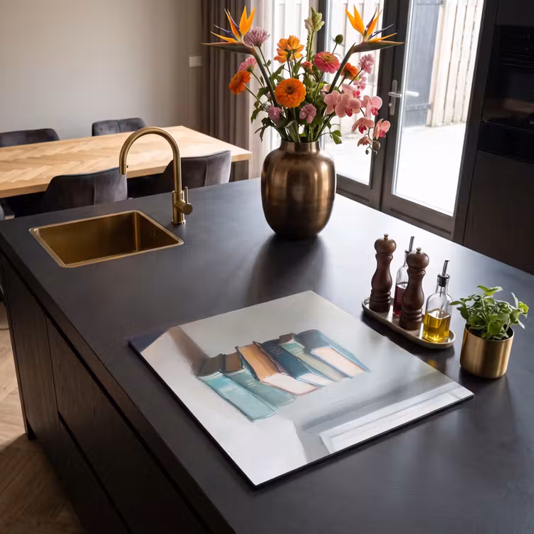 Inductie beschermer - Stapel - Boeken - Groen - Daglicht — 2