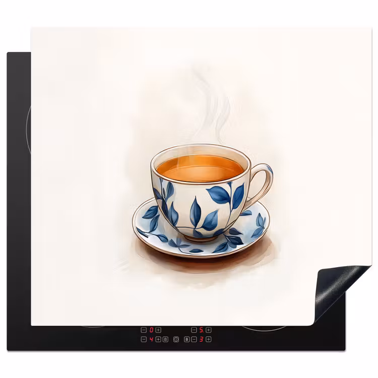 Inductie beschermer - Theekop - Bladeren - Blauw — 1