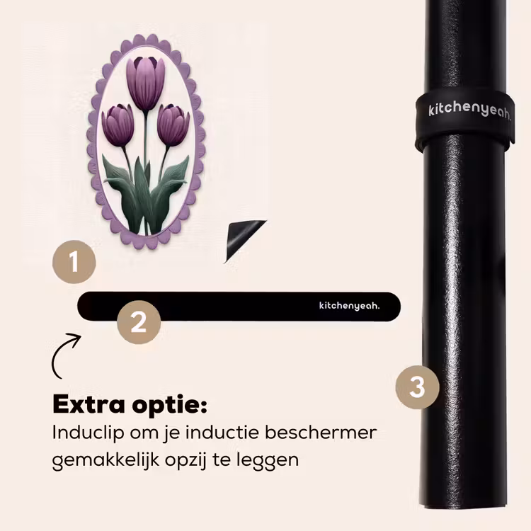 Inductie beschermer - Tulpen - Paars - Lijst - Bladeren — 8