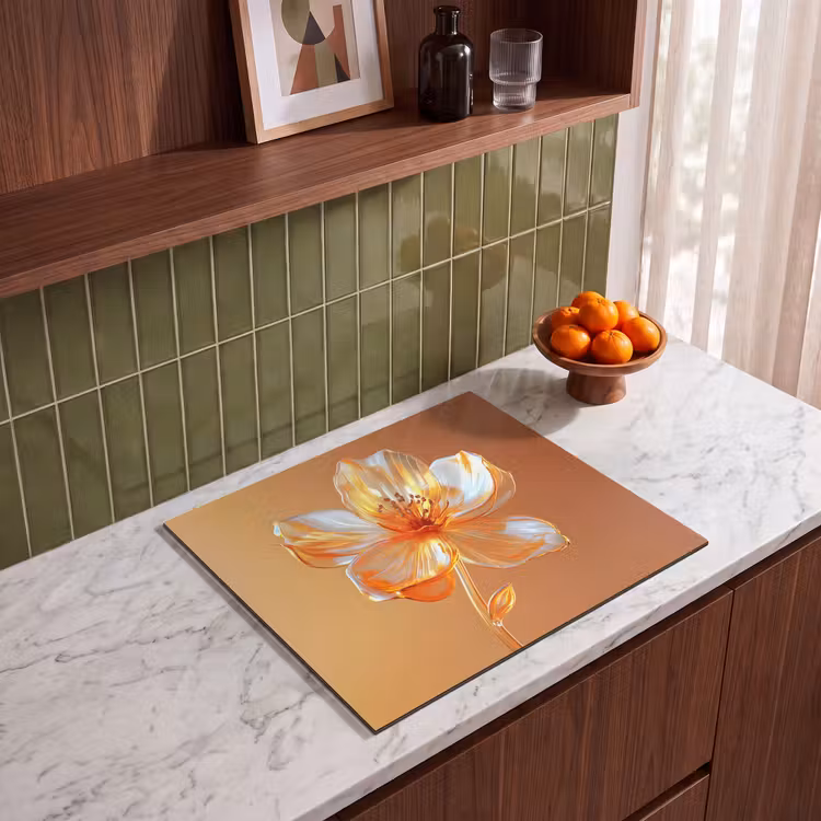 Inductie beschermer - Glazen - Bloem - Oranje — 4