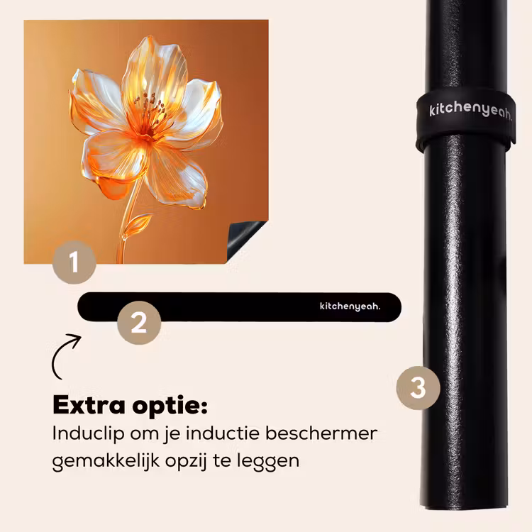 Inductie beschermer - Glazen - Bloem - Oranje — 8