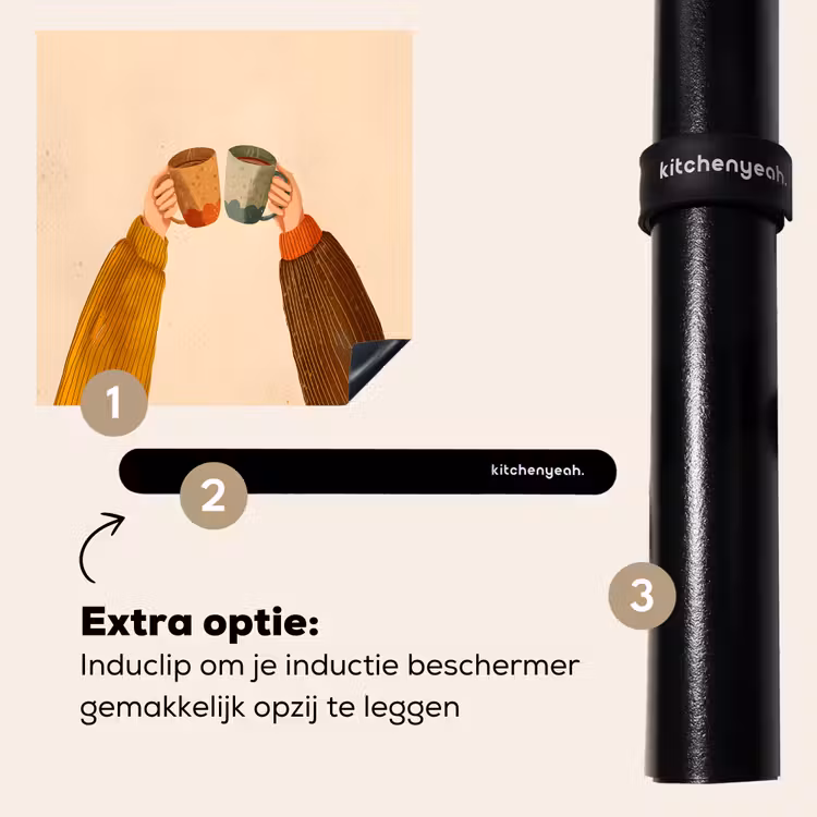 Inductie beschermer - Illustratie - Mokken - Proosten - Bruin — 8