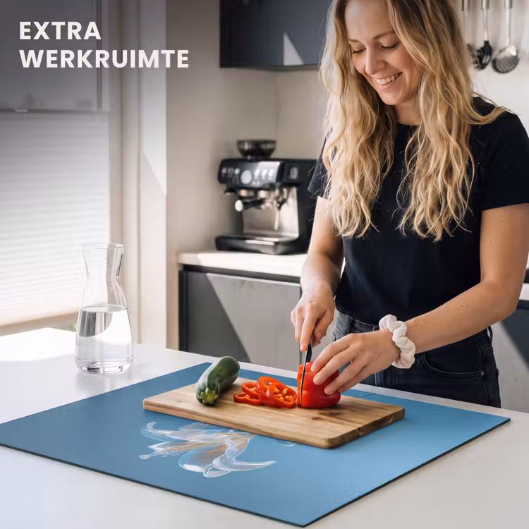 Inductie beschermer - Lelies - Blauw - Glazen — 5