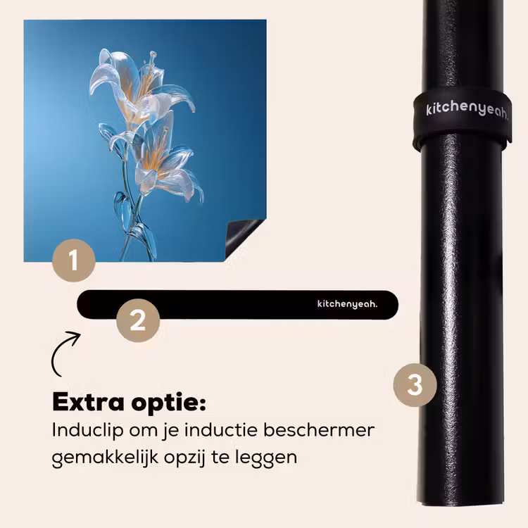 Inductie beschermer - Lelies - Blauw - Glazen — 8