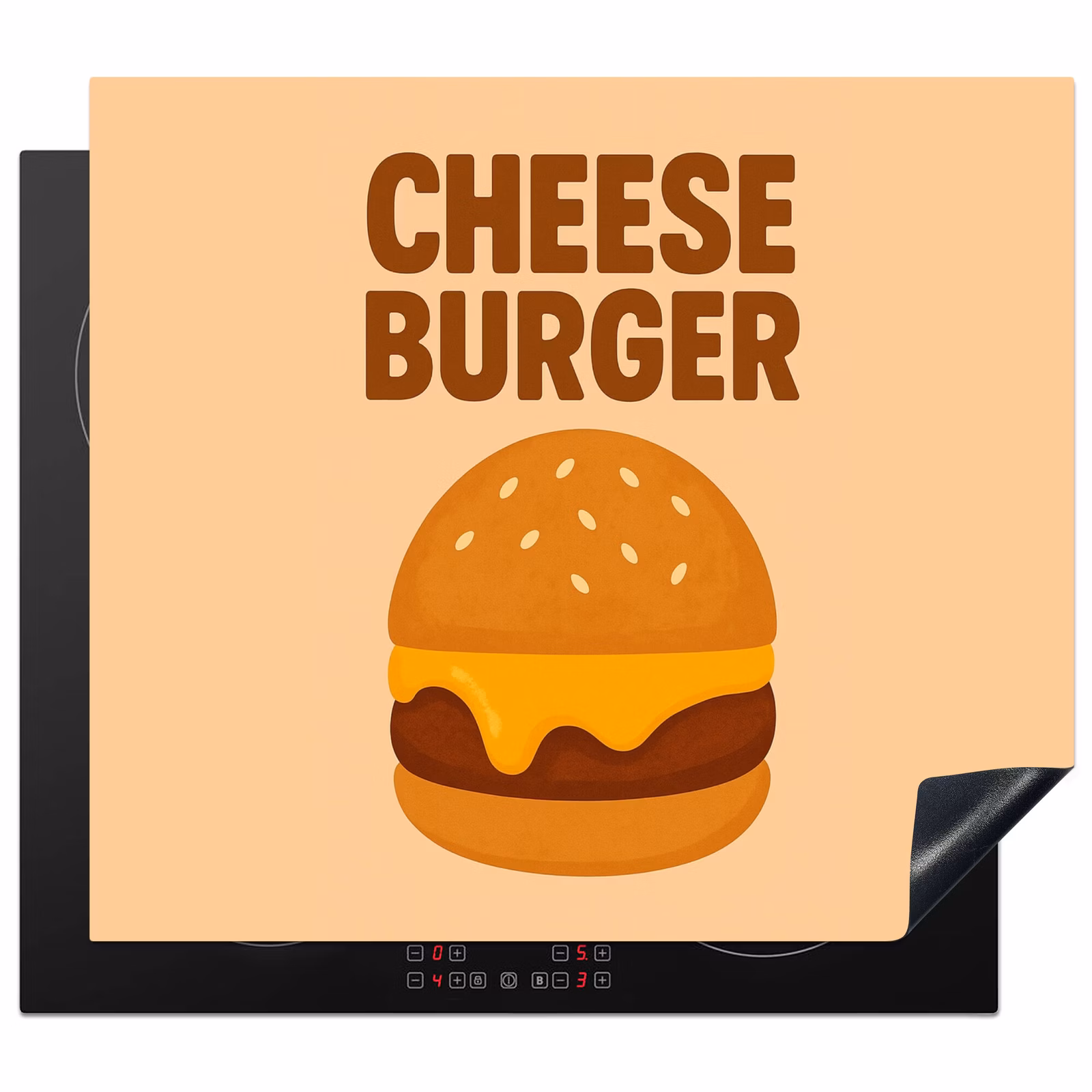 Inductie beschermer - Cheeseburger - Minimalistisch - Geel — 1