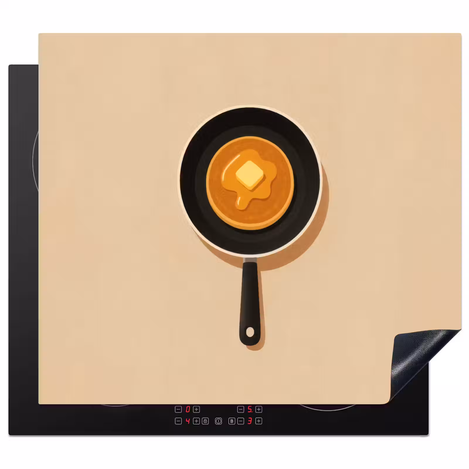 Inductie beschermer - Pannenkoek - Koekenpan - Boter - Minimalistisch — 1