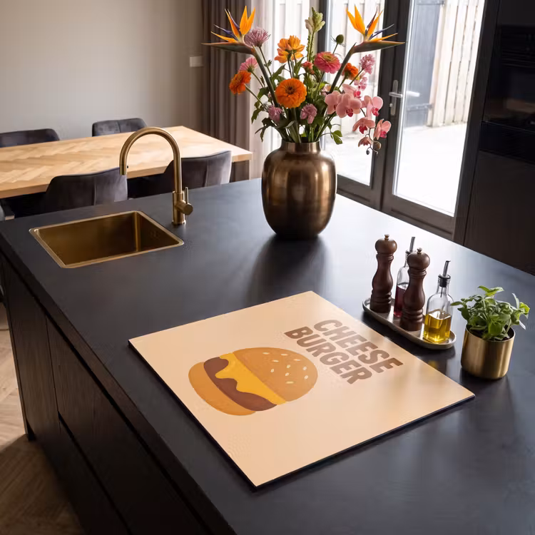 Inductie beschermer - Cheeseburger - Minimalistisch - Geel — 2