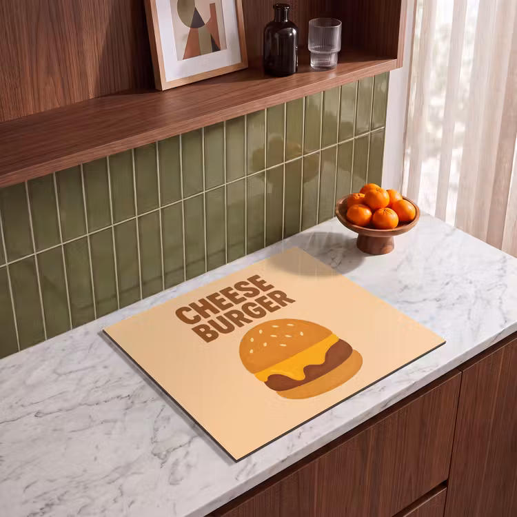 Inductie beschermer - Cheeseburger - Minimalistisch - Geel — 4