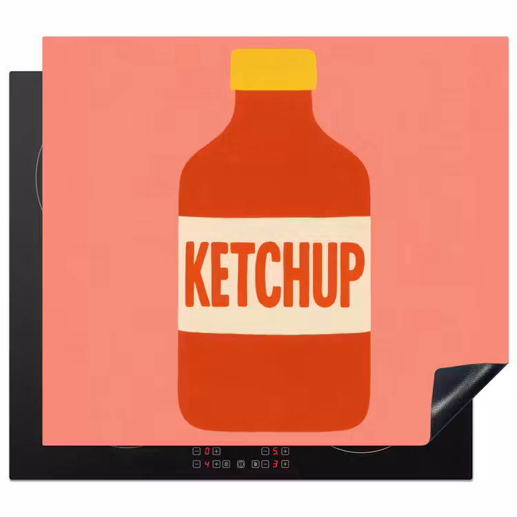 Inductie beschermer - Ketchup - Fles - Rood - Minimalistisch — 1