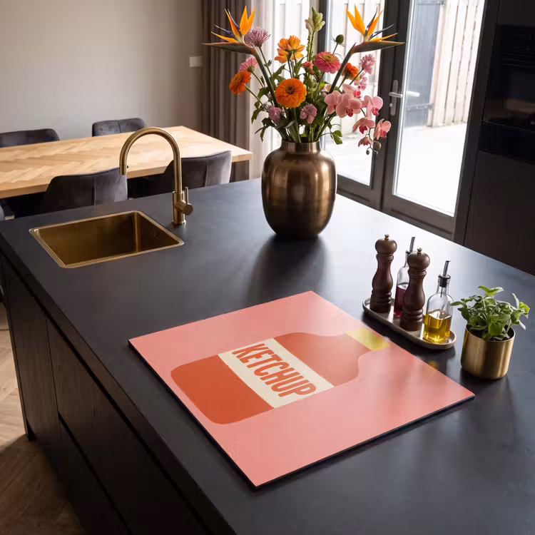 Inductie beschermer - Ketchup - Fles - Rood - Minimalistisch — 2