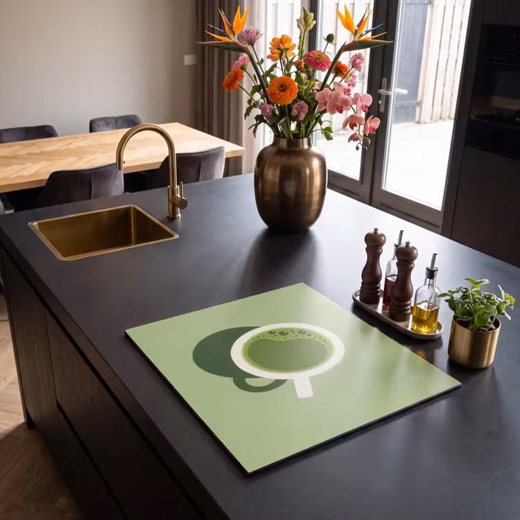 Inductie beschermer - Minimalistisch - Kopjes - Matcha -Groen — 2