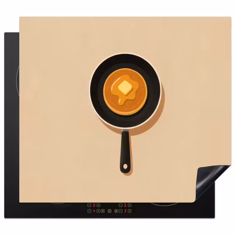 Inductie beschermer - Pannenkoek - Koekenpan - Boter - Minimalistisch — 1