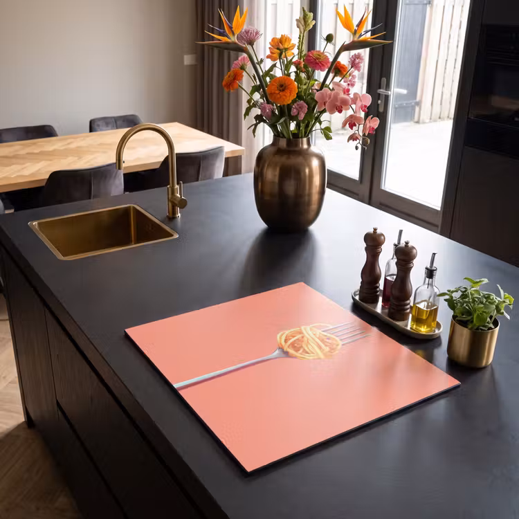 Inductie beschermer - Vork - Spaghetti - Artistiek - Roze — 2