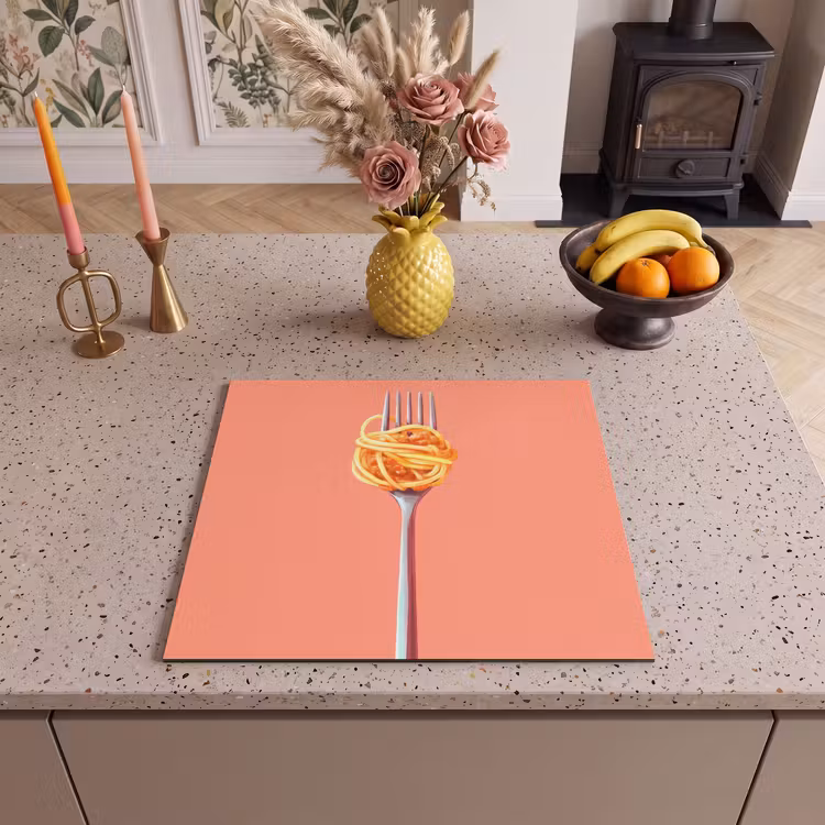 Inductie beschermer - Vork - Spaghetti - Artistiek - Roze — 3