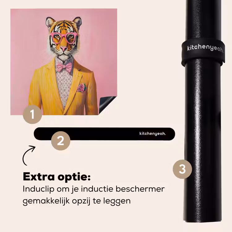 Inductie beschermer - Tijger - Bril - Geel - Jasje — 8
