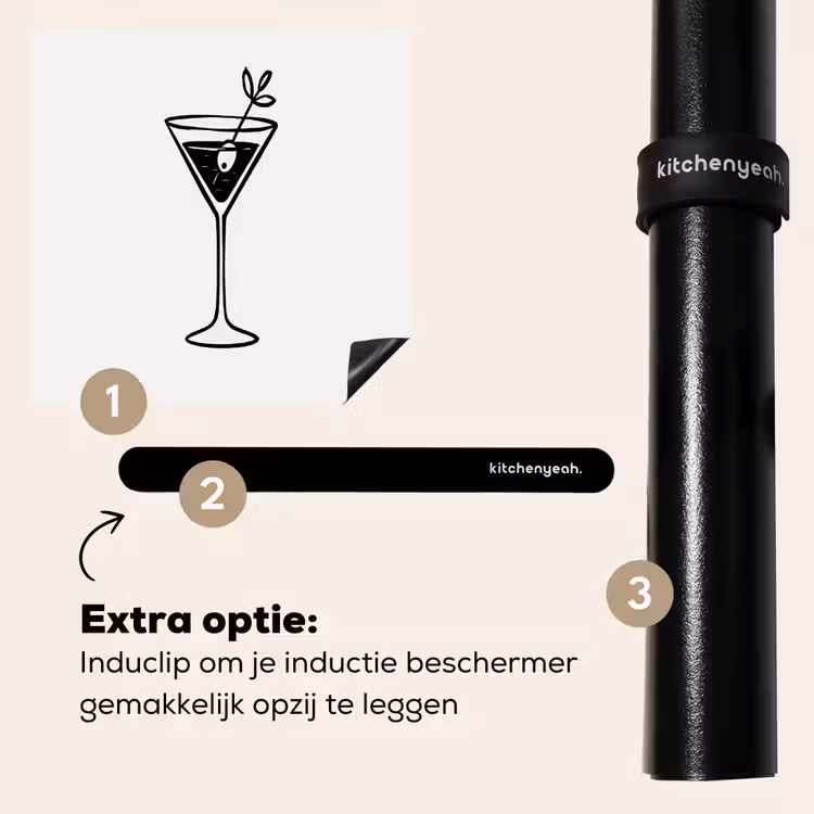 Inductie beschermer - Cocktail - Glas - Olijf - Minimalistisch — 8