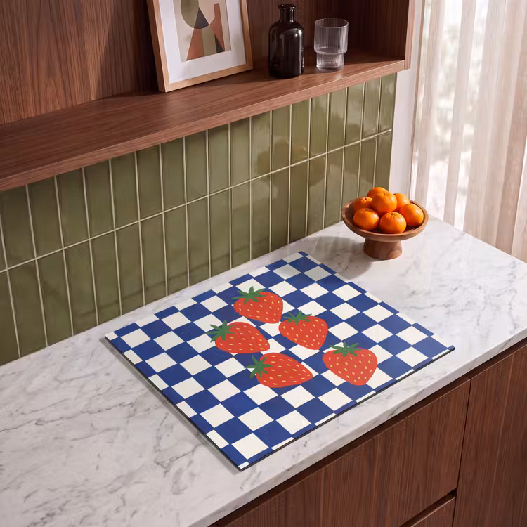 Inductie beschermer - Geblokt - Blauw - Aardbeien — 4
