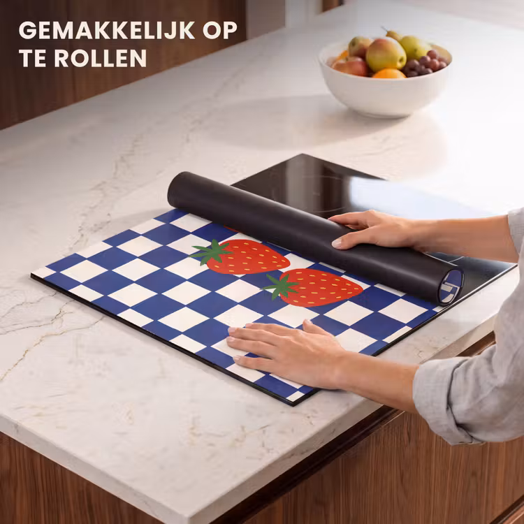 Inductie beschermer - Geblokt - Blauw - Aardbeien — 7