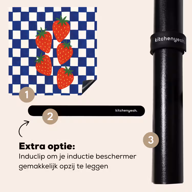 Inductie beschermer - Geblokt - Blauw - Aardbeien — 8